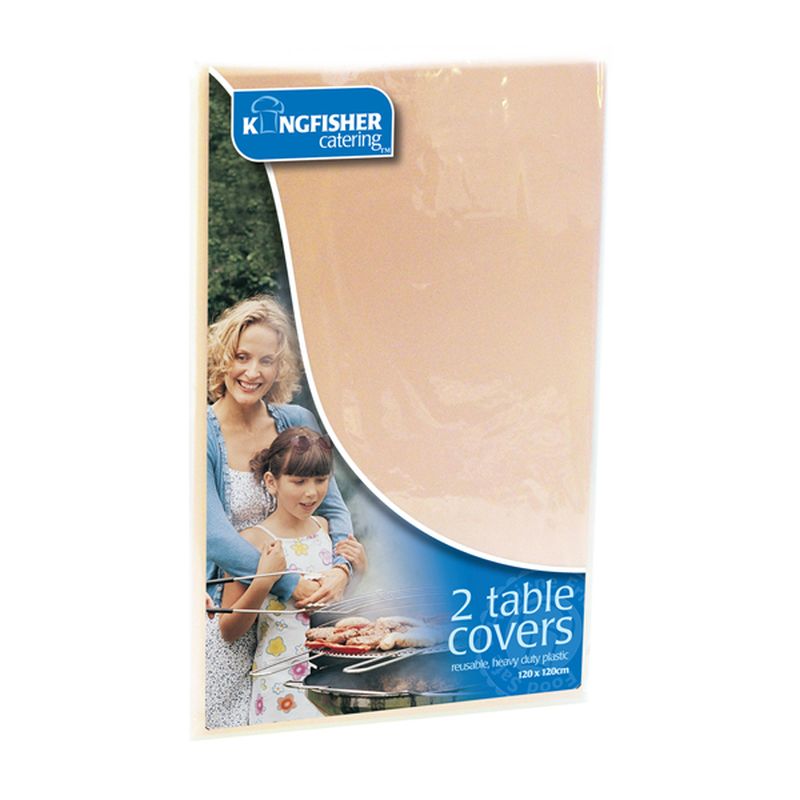 Kingfisher Plastic Tablecloths (Pack 2) - Cream