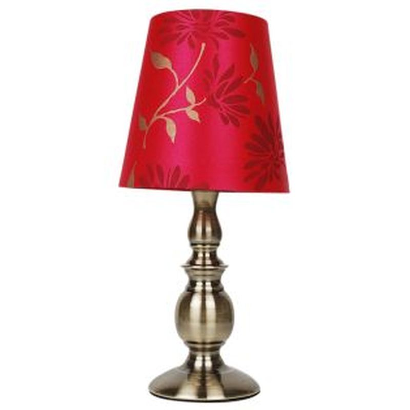 Red Floral Table Lamp