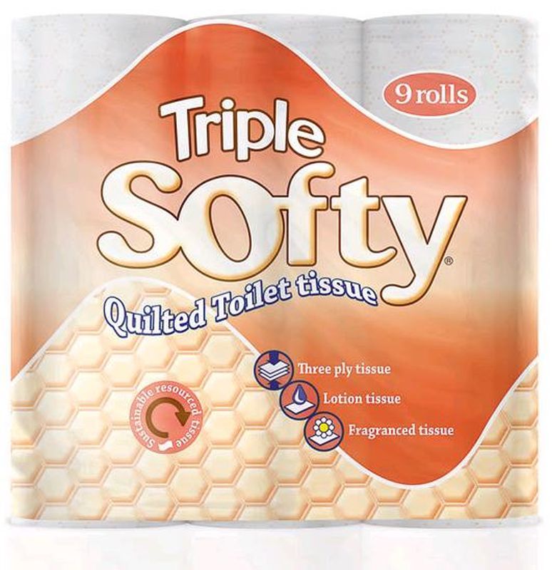 Toilet Roll Toilet Tissue 9 Rolls 3 Ply Triple Soft Peach SCENTED