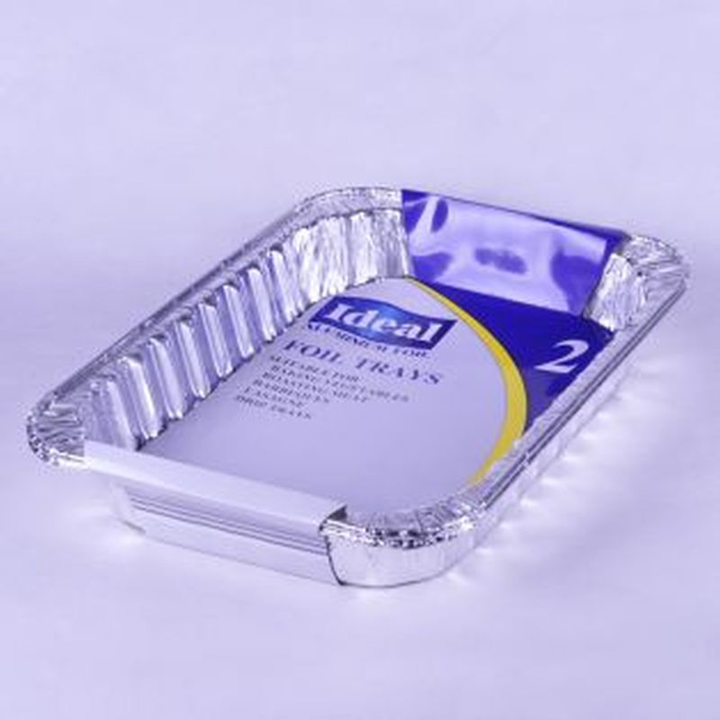 Large Premium Rectangular Foil Trays 2 Pack