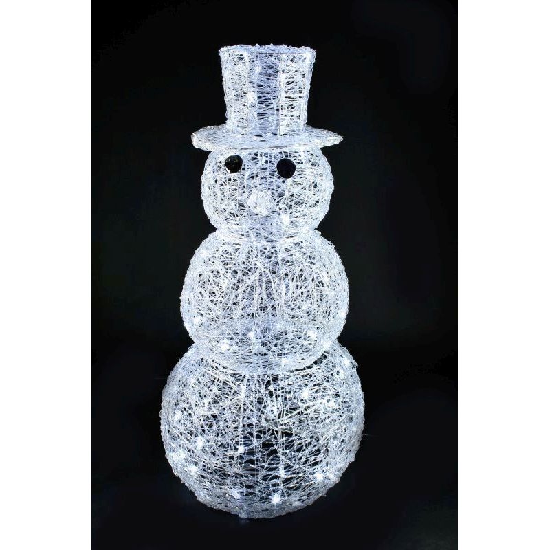 Acrylic Snowman With 120 White LEDS 120cm
