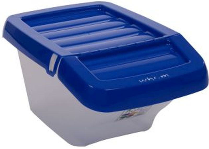 Wham Recycle Bin Clear/Blue Hinged Lid 30Ltr