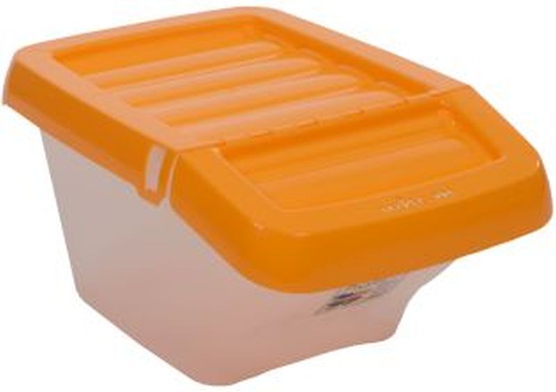 Recycle Bin Clear/Yellow Hinged Lid 30Ltr