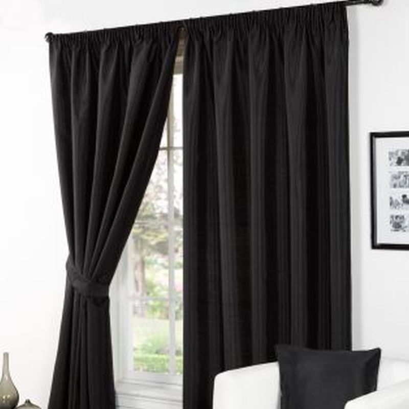 Faux Silk Curtains 46 x 54 Black