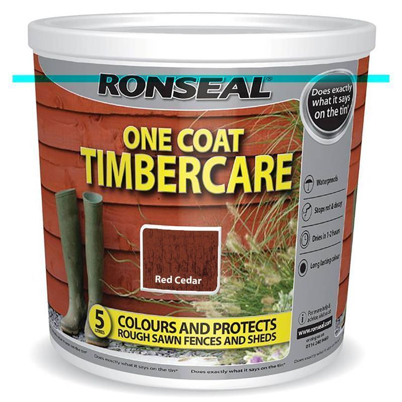 Ronseal One Coat Timbercare 5 Litre - Red Cedar
