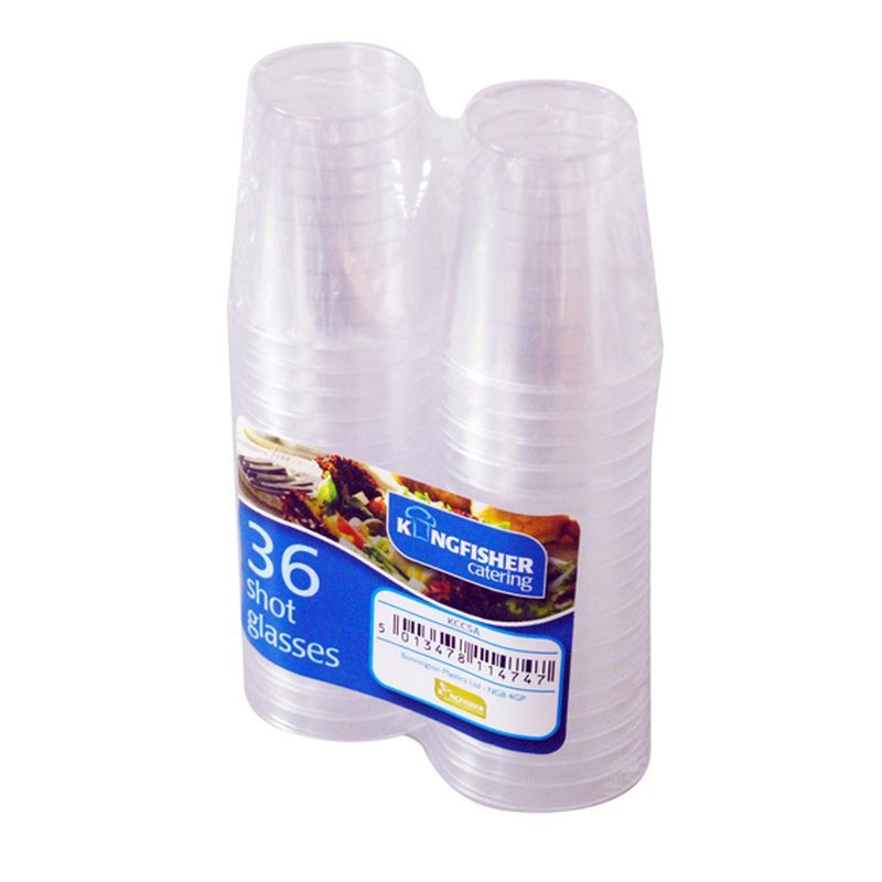 Kingfisher Party Plastic Shot Glasses (Pack 36)