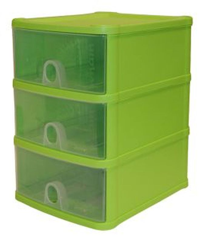 Handi 3 Drawer Plastic Storage Unit Lime