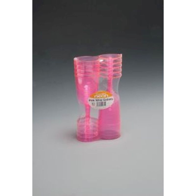 Neon Pink Wine Goblet 21cl Pack of 10