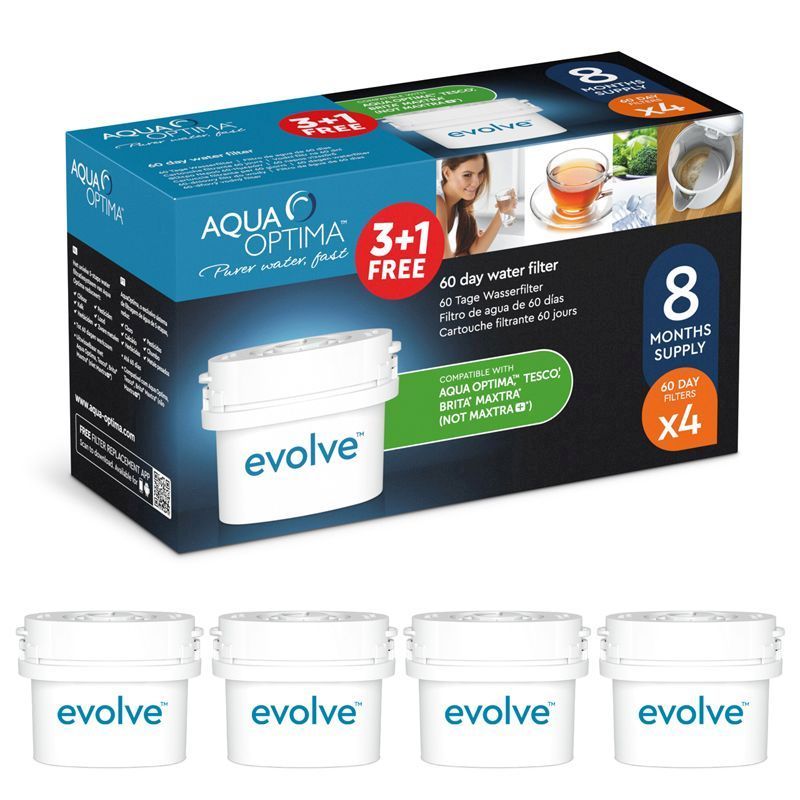 Aqua Optima Evolve 60 Day Water Filter 4 Pack (3+1 FREE)