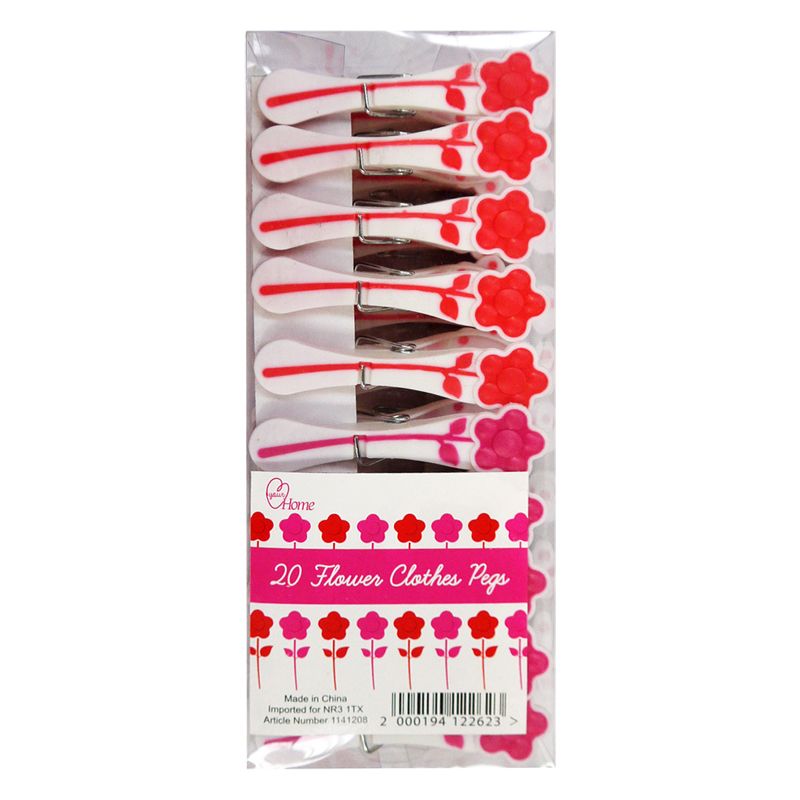 Your Home Flower Clothes Pegs (Pack of 20)