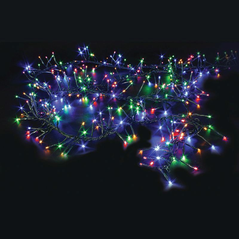 480 LED Multicolour Outdoor Animated Cluster Fairy Lights Mains 3.7m