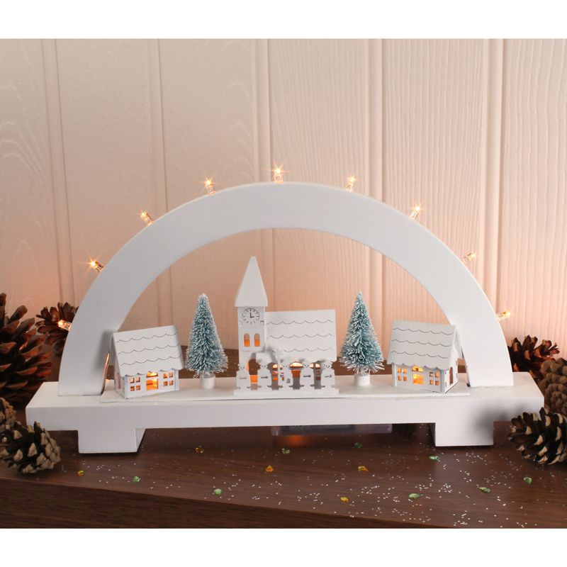 Wooden Candle Bridge with 8 LED Warm White Lights