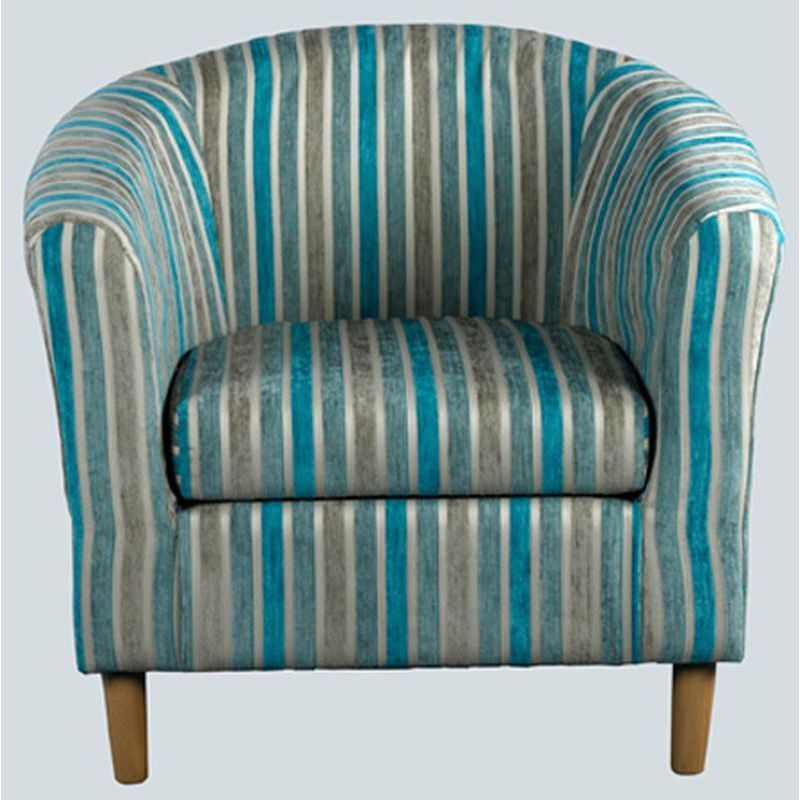 Teal Stripe Tub Chair - April