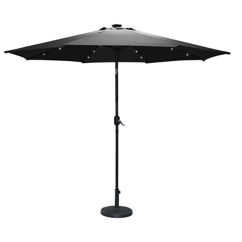 Torbay Charcoal 2.7m Umbrella with Solar Lights