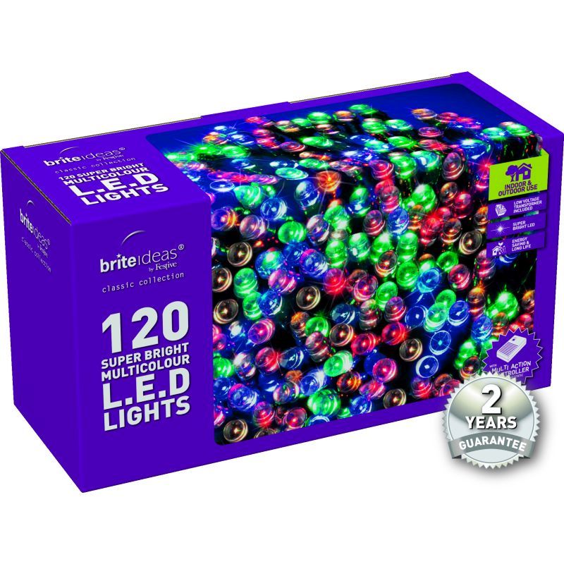120 Multi Colour LED Christmas lights with a 2 year Guarantee