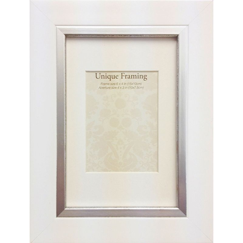 Unique Framing White Contemporary Edge Photo Frame (6" x 4")
