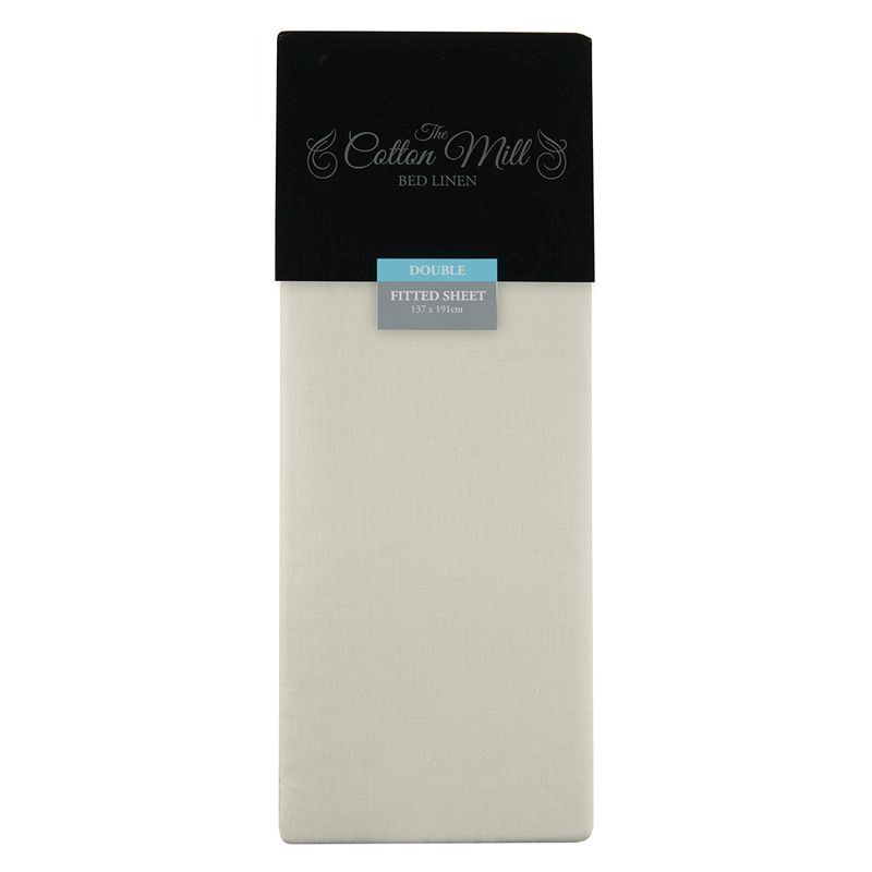 Cotton Mill Cream Double Poly Cotton Fitted Sheet