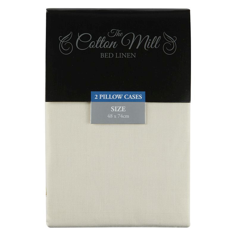Cotton Mill Cream 2 Pack Pillow Case