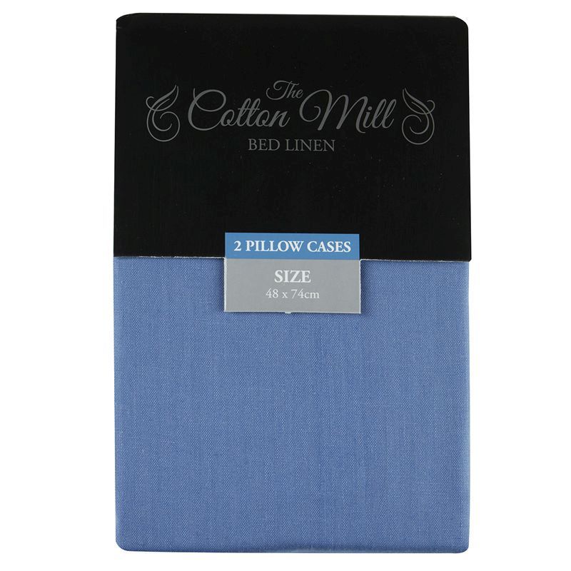 Cotton Mill Blue 2 Pack Pillow Case