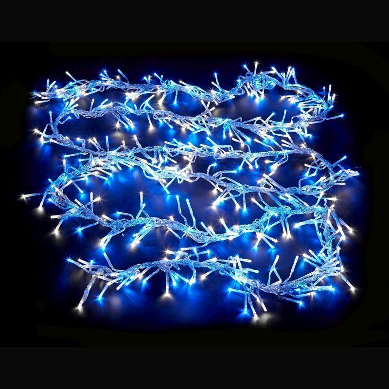 480 LED Blue & White Outdoor Animated Cluster Fairy Lights Mains 3.5m