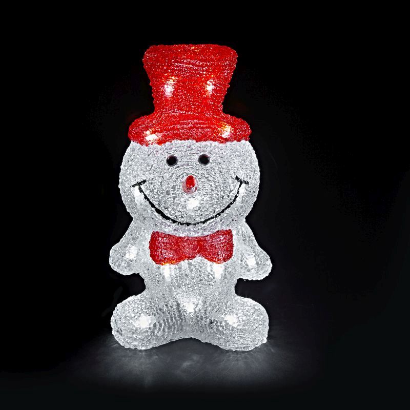 Snowman Acrylic Christmas Decoration with 24 White LED Lights