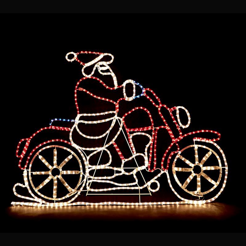 Santa Motorbike Christmas Rope Lights