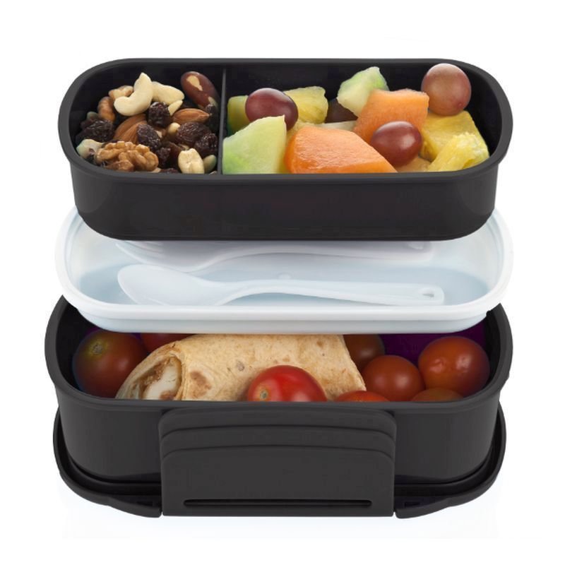 Polar Gear Bento Lunch Box With Cutlery 1.1 Litre Black