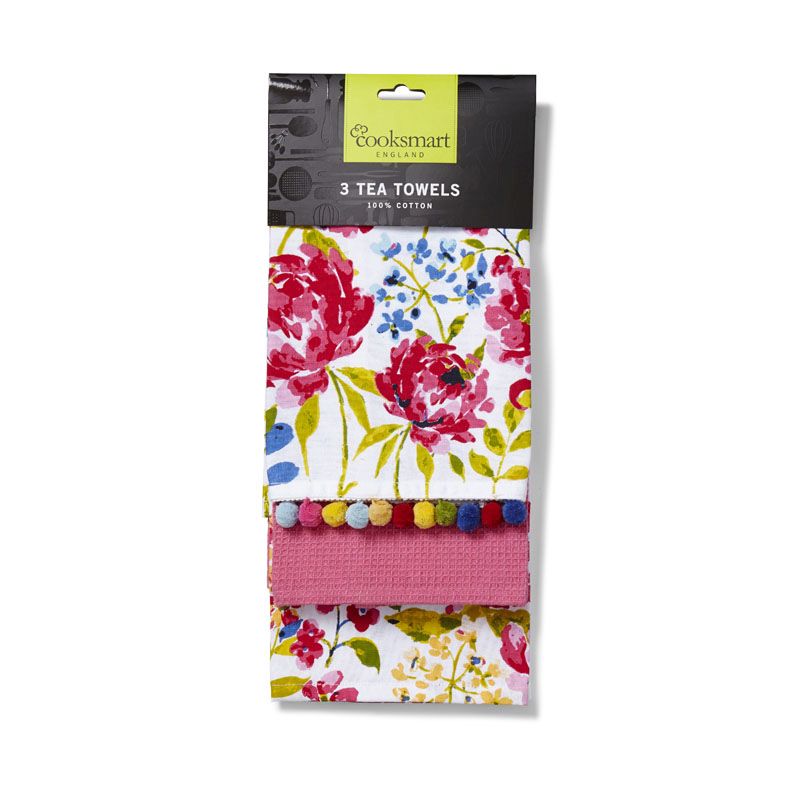 Tea Towel Floral Romance 3pk