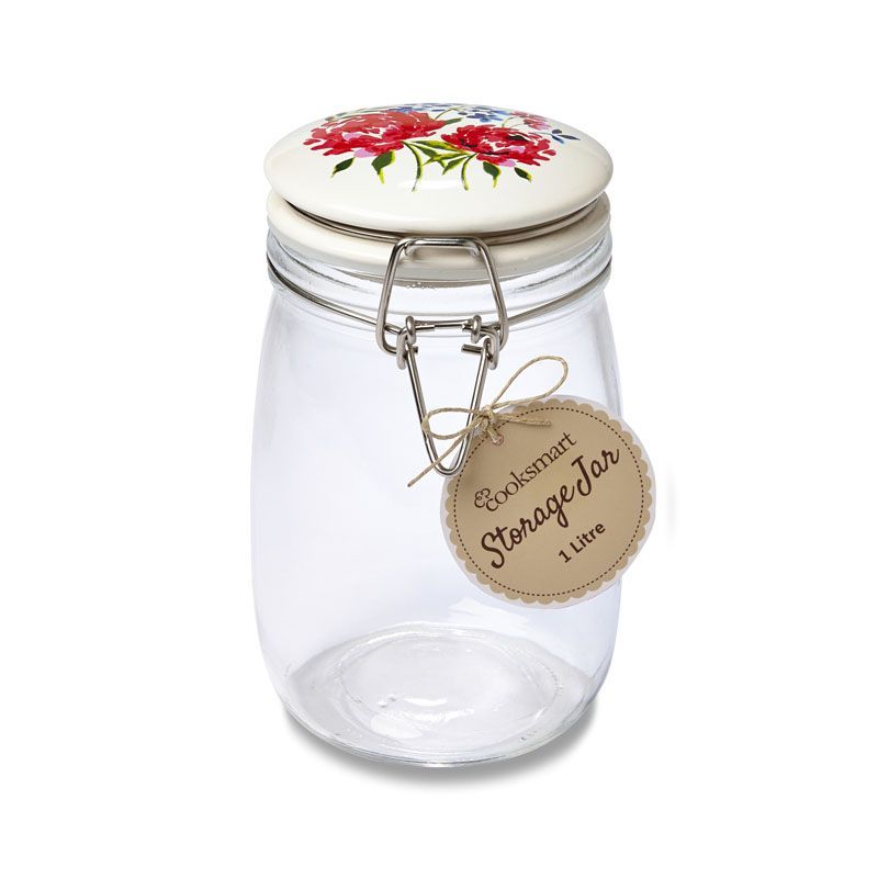 Cooksmart Storage Jar Floral 1.0 Litre
