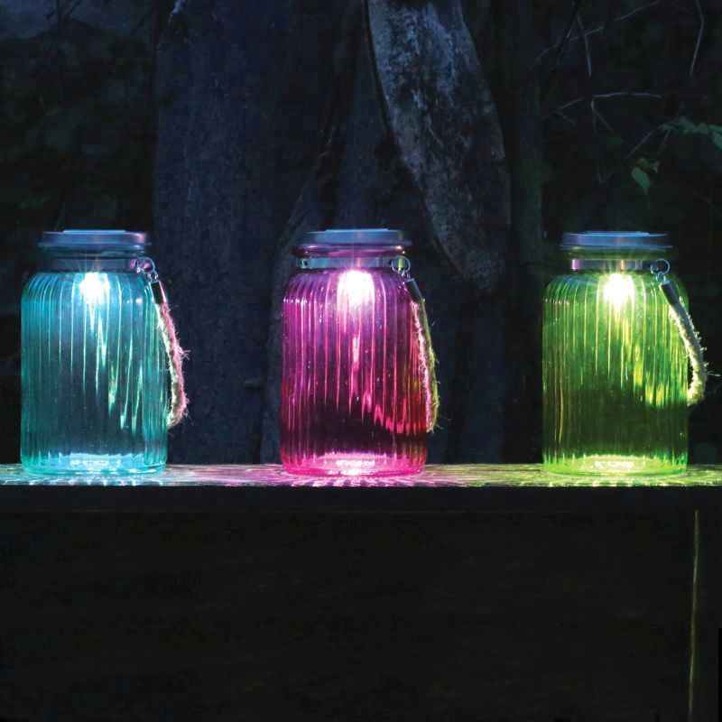Colour Solar Light Jar With Rope (Green)
