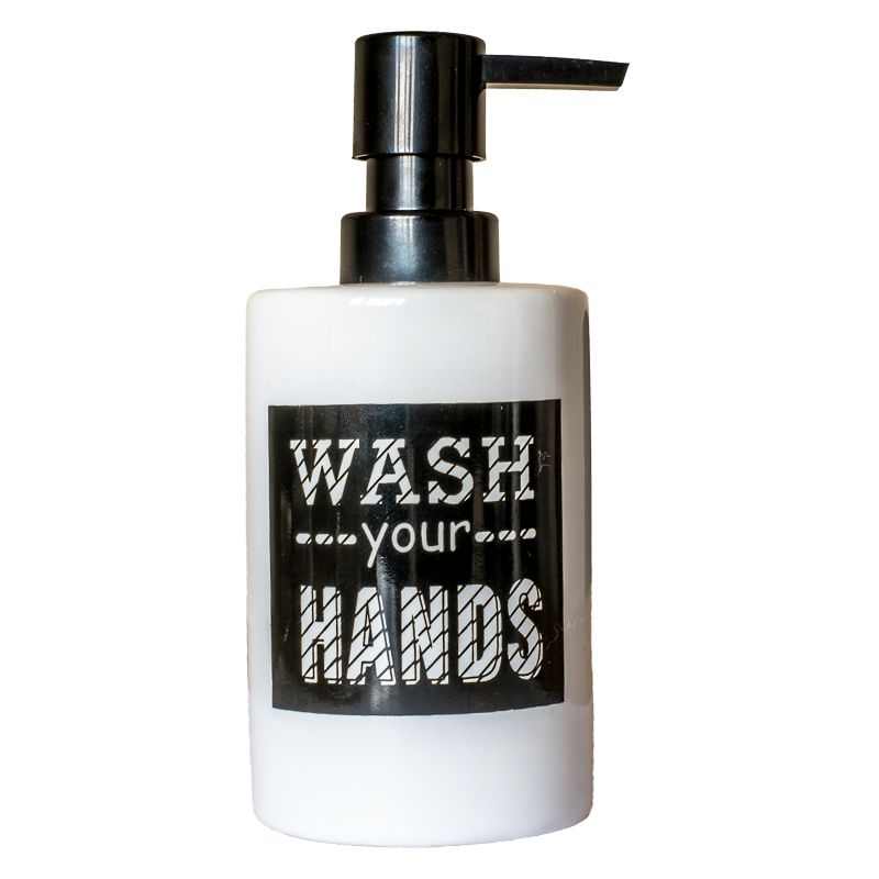 "Wash Your Hands" Ceramic Liquid Soap Dispenser