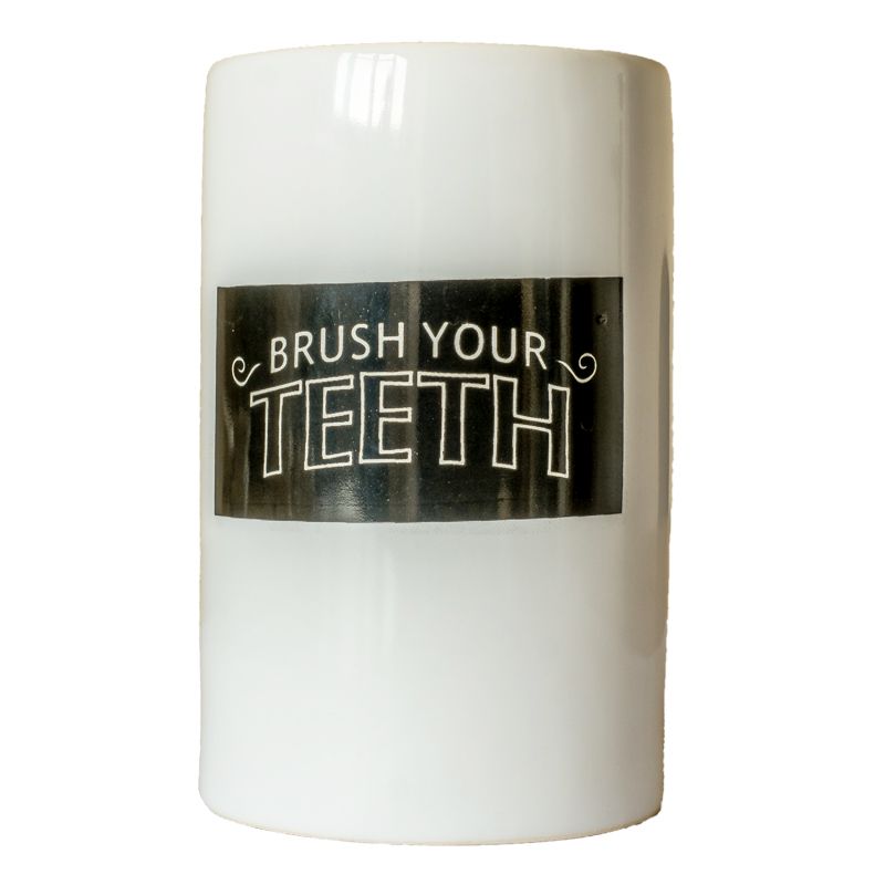 "Brush Your Teath" Ceramic Toothbrush Holder