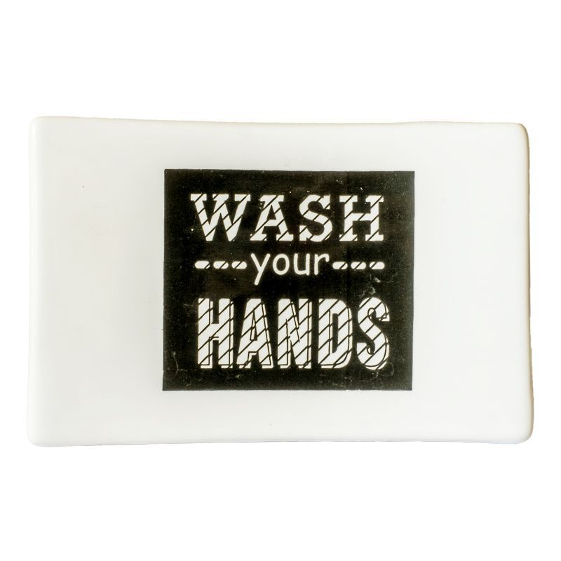 Ceramic Soap Dish (Wash Your Hands)