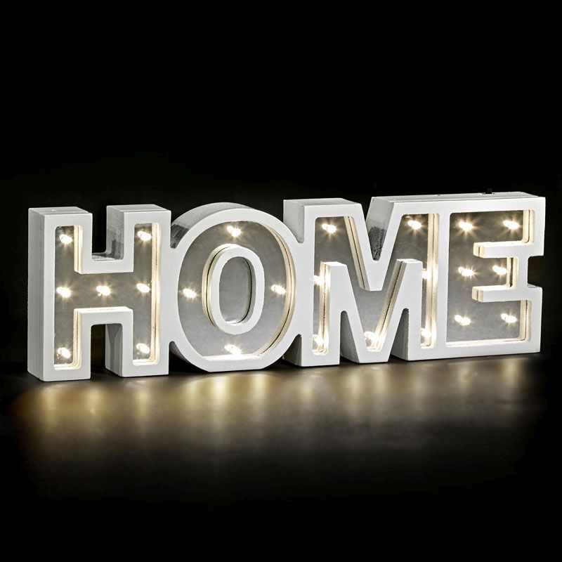 White Wood Home LED Decoration