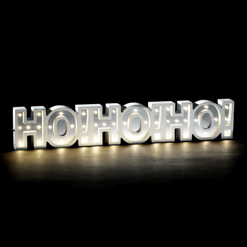 White Wood HoHoHo LED Decoration