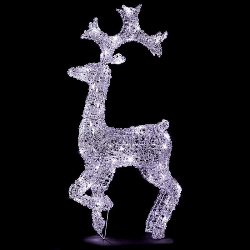 Acrylic Standing Reindeer White Led