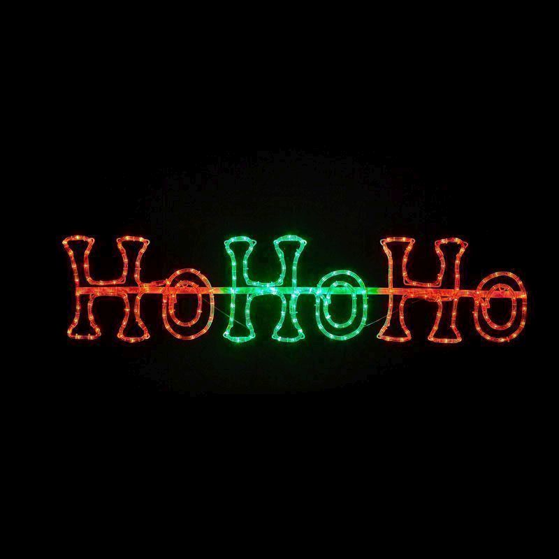 180 LED Green & Red Outdoor Animated HoHoHo Light Mains 133 x 30cm