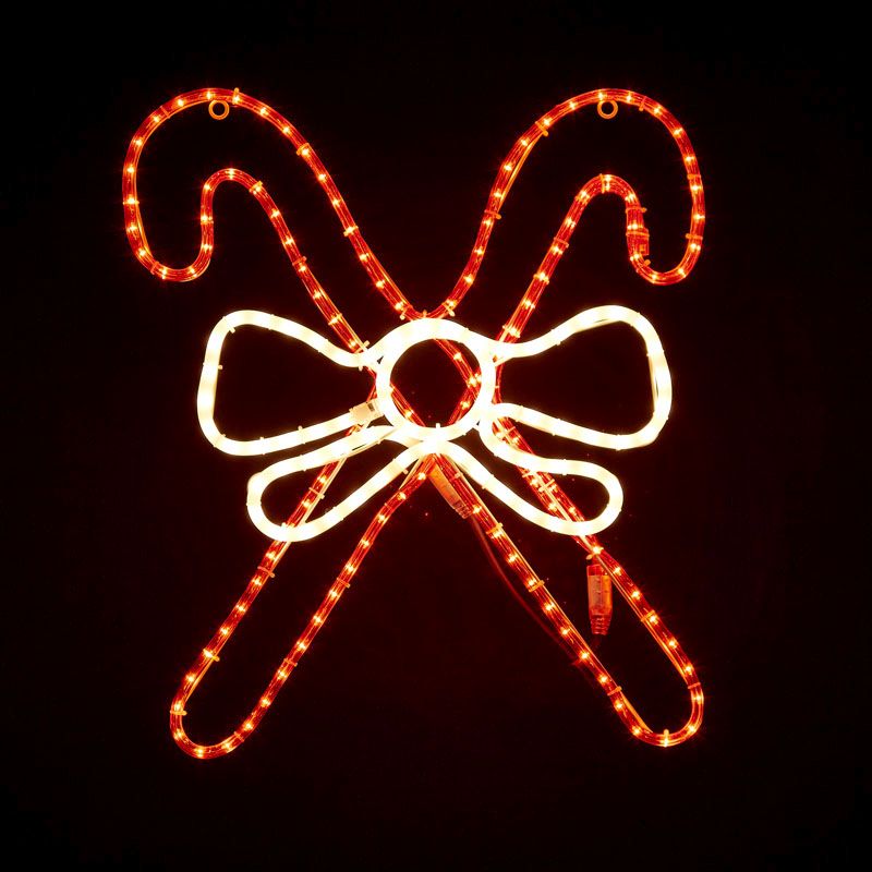 Candy Cane Bow LED Christmas Rope Light