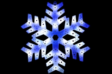 36 LED Blue & White Outdoor Animated Snowflake Star Light 40cm