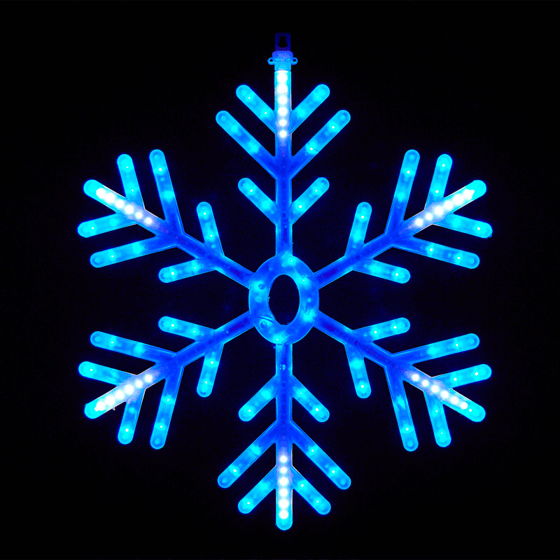 LED Blue & White Outdoor Animated Snowflake Christmas Light Mains 62cm