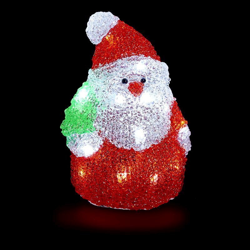 Acrylic Light Up Festive Santa Decoration (17cm)