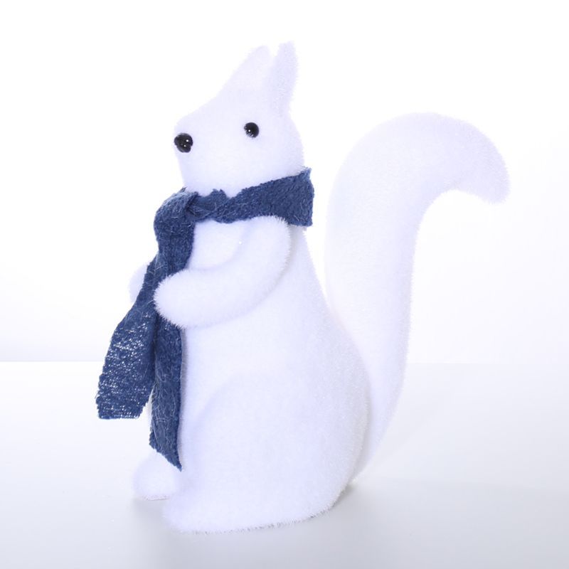 Foam Squirrel With Blue Scarf Christmas Decoration