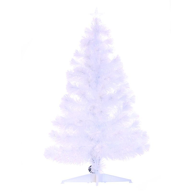 120cm (4 Foot) White Spikey Ball Fibre Optic Christmas Tree