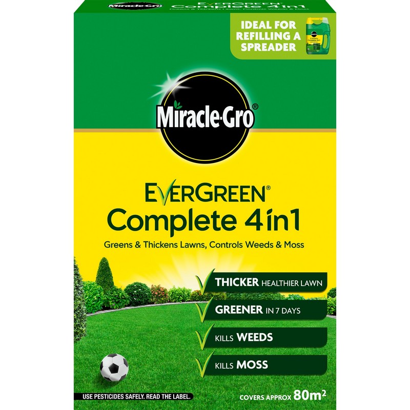 Miracle Gro 2.8kg 4-in-1 Complete Lawn Feed - 80 Square Metres Coverage