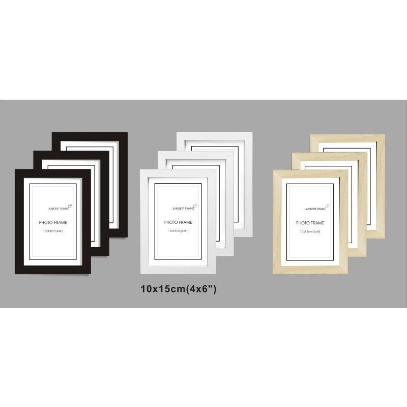 3 Pack MDF Perfect Grace Frames 4x6 Inch - Black