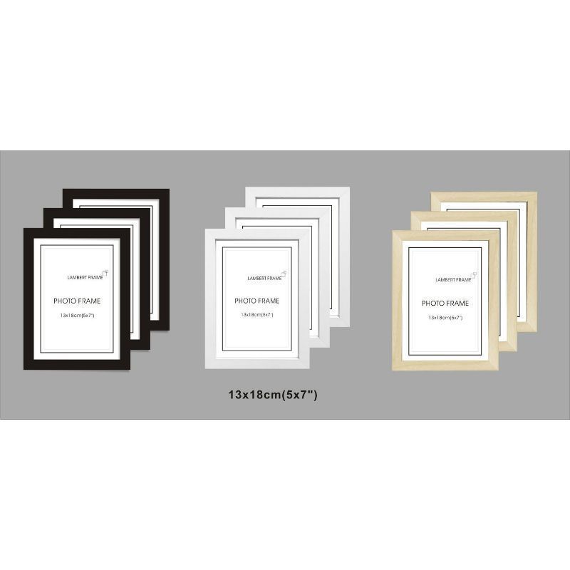 3 Pack MDF Perfect Grace Frame 5x7 Inch - Black