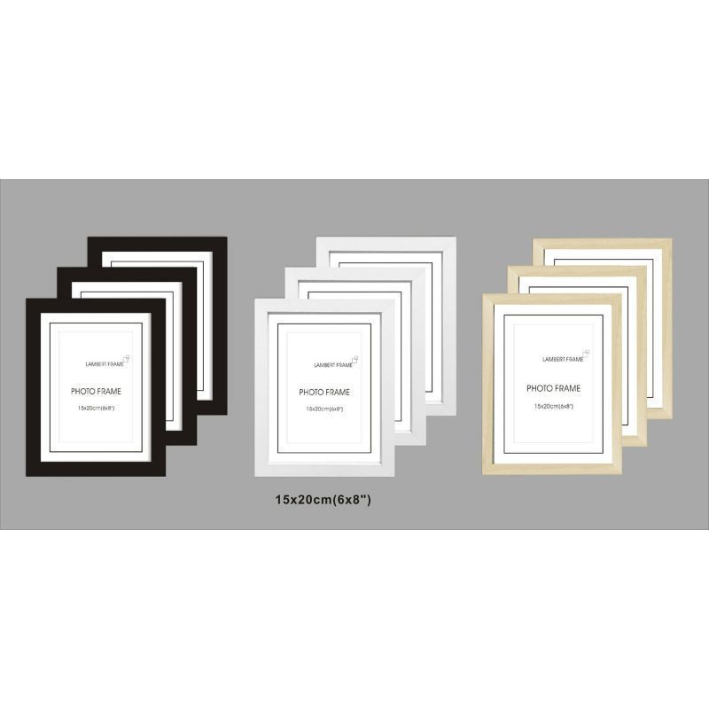 3 Pack MDF Perfect Grace Frame 6x8 Inch - Natural Wood Grain