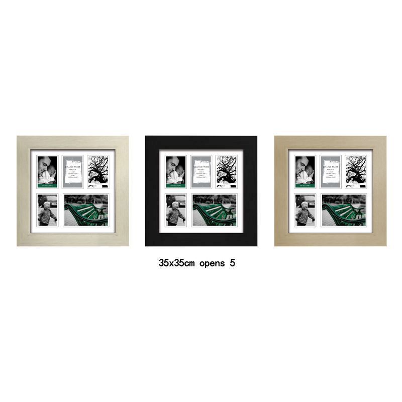 MDF 30mm Collage Picture Frame 35x35cm 5 Spaces - Ash Wood