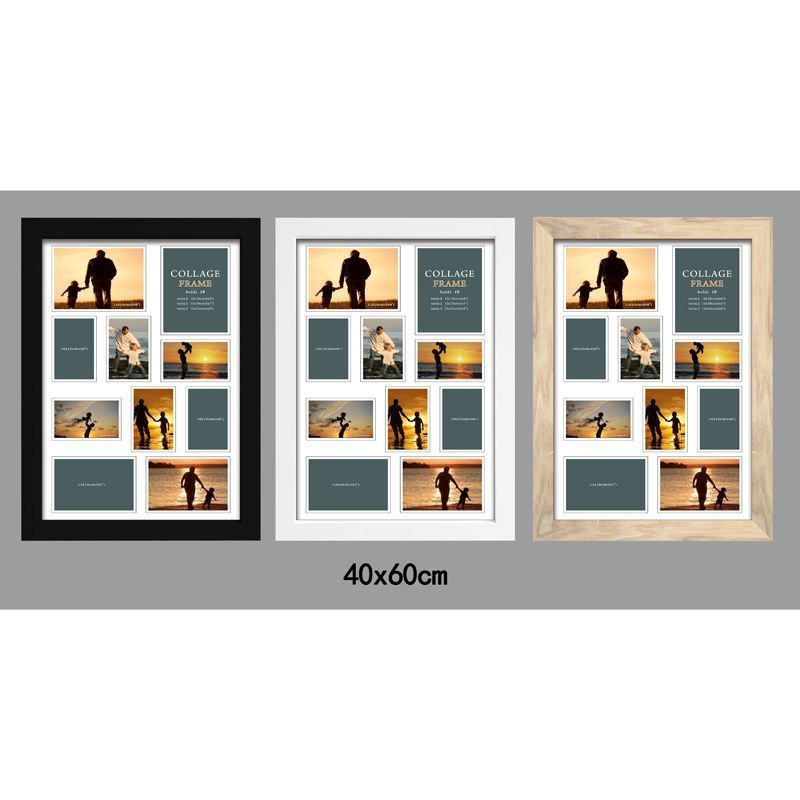 MDF 40mm Flat Collage Picture Frame 40x60cm 10 Spaces - Black