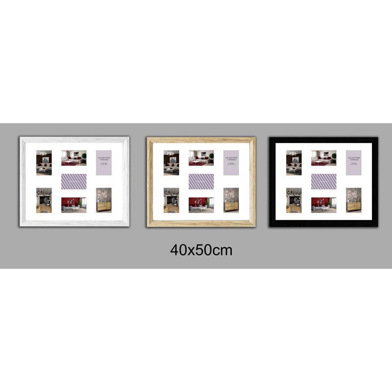 Collage Picture Frame 40x50cm 7 Spaces - Black